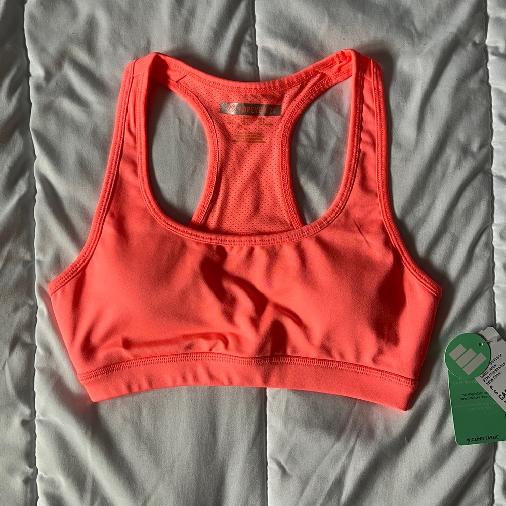Forever 21 Neon Pink Sports Bra With Removable Pads